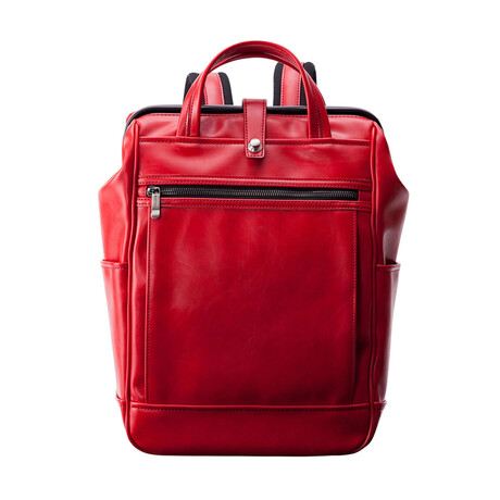 Cavallo Vegan Compact Backpack // Red