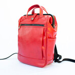 Cavallo Vegan Compact Backpack // Red