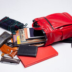 Cavallo Vegan Compact Backpack // Red