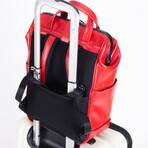 Cavallo Vegan Compact Backpack // Red