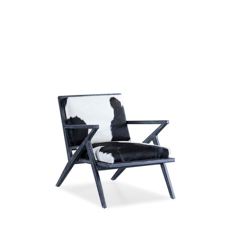 Modrest Opossum // Black + White Cowhide Accent Chair