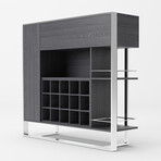 Modrest Fawn // Elm Gray + Stainless Steel Wine Cabinet