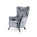 Modrest Finch // Gray Faux Fur Accent Chair