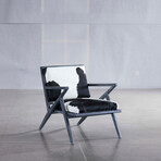 Modrest Opossum // Black + White Cowhide Accent Chair