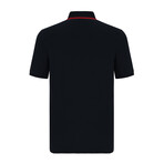 Quarter Zip Short Sleeve Polo // Black + Red (L)