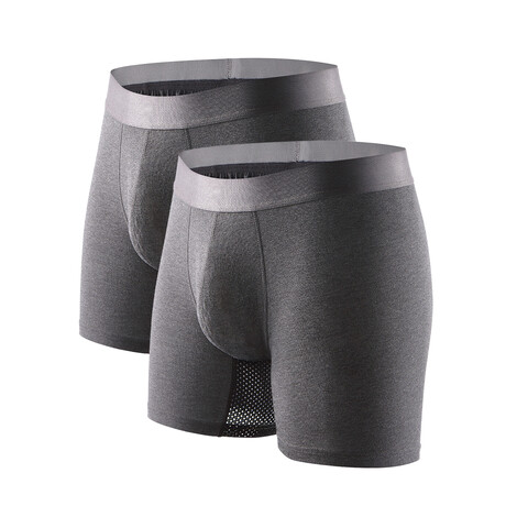 Technical Silver + Odor Resistant Boxer Briefs // Gunmetal Gray // 2 Pack (S)