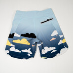 Night Clouds Swim Trunks // Blue + White + Black + Peach (L)