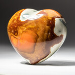 Genuine Polished Polychrome Jasper Heart + Acrylic Display Stand // V5