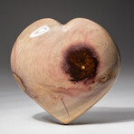 Genuine Polished Polychrome Jasper Heart + Acrylic Display Stand // V7