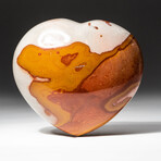 Genuine Polished Polychrome Jasper Heart + Acrylic Display Stand // V6