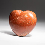 Genuine Polished Red Jasper Heart + Acrylic Display Stand // V2