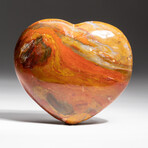 Genuine Polished Red Ocean Jasper Heart + Acrylic Display Stand // V2