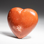 Genuine Polished Red Jasper Heart + Acrylic Display Stand // V1