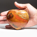 Genuine Polished Red Ocean Jasper Heart + Acrylic Display Stand // V2