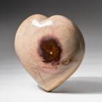 Genuine Polished Polychrome Jasper Heart + Acrylic Display Stand // V7