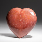 Genuine Polished Red Jasper Heart + Acrylic Display Stand // V3