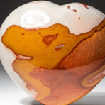 Genuine Polished Polychrome Jasper Heart + Acrylic Display Stand // V6