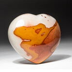 Genuine Polished Polychrome Jasper Heart + Acrylic Display Stand // V6