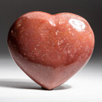 Genuine Polished Red Jasper Heart + Acrylic Display Stand // V3