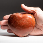 Genuine Polished Red Jasper Heart + Acrylic Display Stand // V2