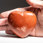 Genuine Polished Red Jasper Heart + Acrylic Display Stand // V1