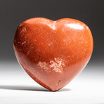 Genuine Polished Red Jasper Heart + Acrylic Display Stand // V1