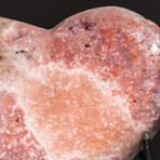 Genuine Polished Strawberry Quartz Heart + Acrylic Display Stand