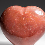 Genuine Polished Red Jasper Heart + Acrylic Display Stand // V3