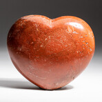 Genuine Polished Red Jasper Heart + Acrylic Display Stand // V2