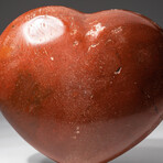 Genuine Polished Red Ocean Jasper Heart + Acrylic Display Stand // V3