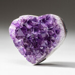 Genuine Polished Amethyst Clustered Heart + Acrylic Display Stand // V1