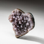 Genuine Polished Amethyst Clustered Heart + Acrylic Display Stand // V4