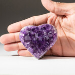 Genuine Polished Amethyst Clustered Heart + Acrylic Display Stand // V1