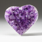 Genuine Polished Amethyst Clustered Heart + Acrylic Display Stand // V1