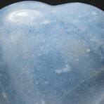 Genuine Polished Blue Calcite Heart + Acrylic Display Stand // V2