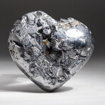 Genuine Polished Galena Heart + Acrylic Display Stand