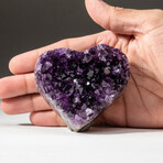 Genuine Polished Amethyst Clustered Heart + Acrylic Display Stand // V3