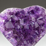 Genuine Polished Amethyst Clustered Heart + Acrylic Display Stand // V1
