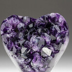 Genuine Polished Amethyst Clustered Heart + Acrylic Display Stand // V2