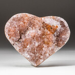 Genuine Polished Amethyst Clustered Heart + Acrylic Display Stand // V7