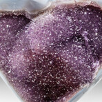 Genuine Polished Amethyst Clustered Heart + Acrylic Display Stand // V6