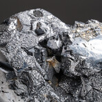 Genuine Polished Galena Heart + Acrylic Display Stand