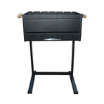 Portable Folding Black Steel Charcoal Barbeque