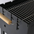 Portable Folding Black Steel Charcoal Barbeque