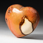 Genuine Polished Polychrome Jasper Heart + Acrylic Display Stand // V4