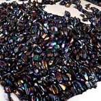 Hematite Rainbow Gemstone Continents on Flat Pearl Oceans