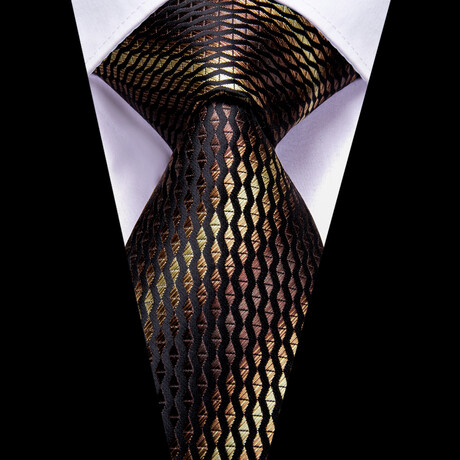 Handmade Silk Tie // Black + Brown