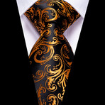 Alice Handmade Silk Tie // Black + Orange