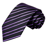 Evander Silk Tie // Black + Purple