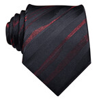 Halsey Handcrafted Silk Tie // Black + Red